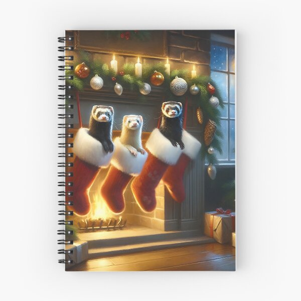 Item preview, Christmas Ferrets in stockings designed and sold by Truck Stop One.