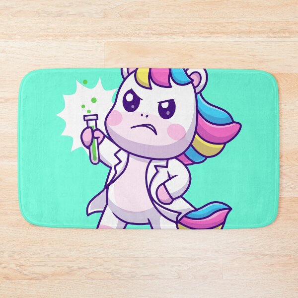 Item preview, Whimsical Unicorn Lab: Cute Scientist with Test Tube Cartoon Vector Illustration designed and sold by hjian8219.