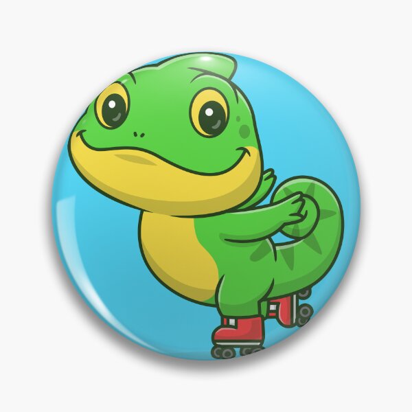 Item preview, Rolling Chameleon Fun: Cute Roller-Skating Cartoon Vector Illustration designed and sold by hjian8219.
