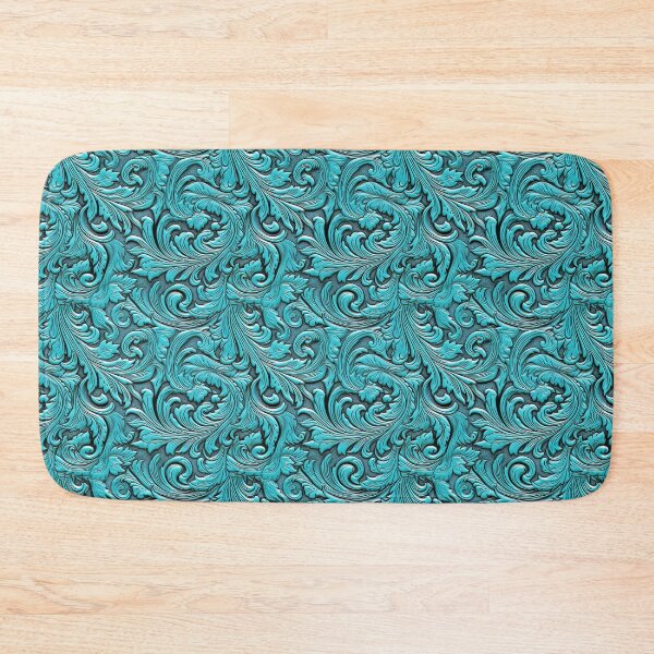 Item preview, Embossed turquoise leather designed and sold by Mercedes P.