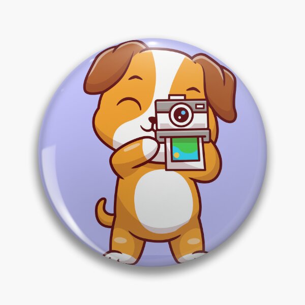 Item preview, Paw-tographer Pug: Cute Dog with Camera Cartoon Vector Illustration designed and sold by hjian8219.