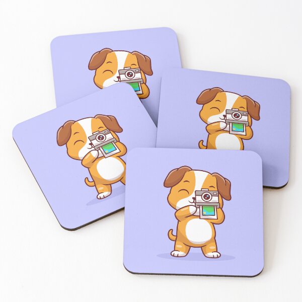 Item preview, Paw-tographer Pug: Cute Dog with Camera Cartoon Vector Illustration designed and sold by hjian8219.