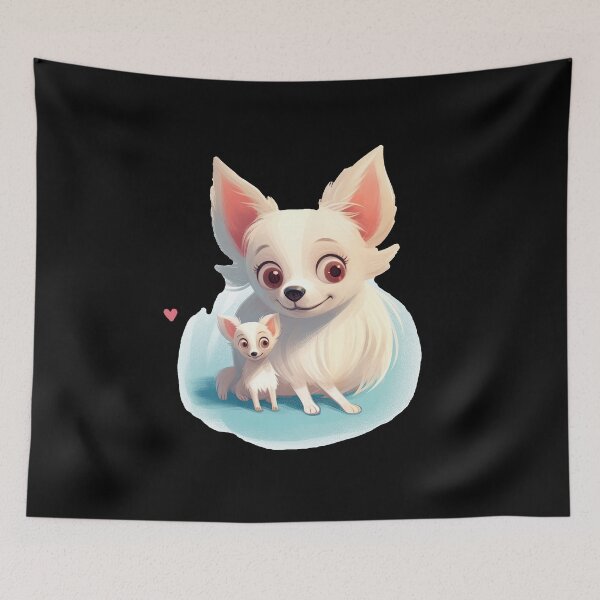 Item preview, Little white Chihuahua dog in mother happiness designed and sold by WallGemsArt.