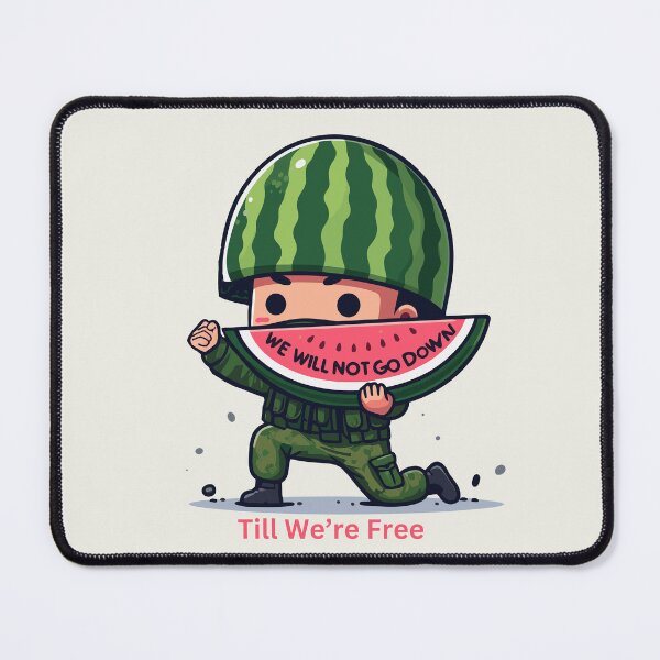 Item preview, We Will Not Go Down Till We Are Free - Watermelon Soldier designed and sold by Slice Of Seed.