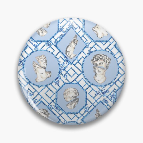 Item preview, Estatua, dioses griegos, Pabellón de Bambú, chinoiserie, toile de jouy, Apolo, zeus, venus, renacimiento, arte, azul y blanco designed and sold by letsgow8th.