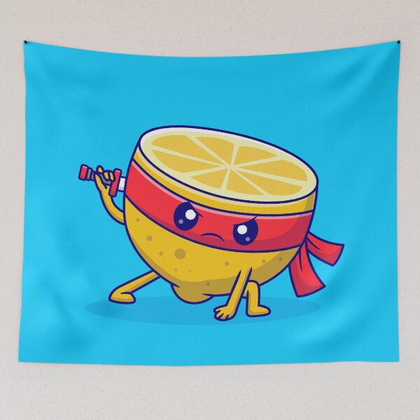 Item preview, Citrus Ninja Zest: Cute Lemon with Sword Vector Icon Illustration" designed and sold by hjian8219.