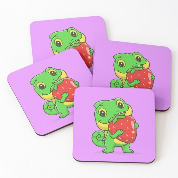 Item preview, Berry Colorful Chameleon: Cute Chameleon with Strawberry Vector Icon Illustration designed and sold by hjian8219.