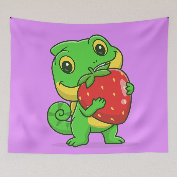 Item preview, Berry Colorful Chameleon: Cute Chameleon with Strawberry Vector Icon Illustration designed and sold by hjian8219.