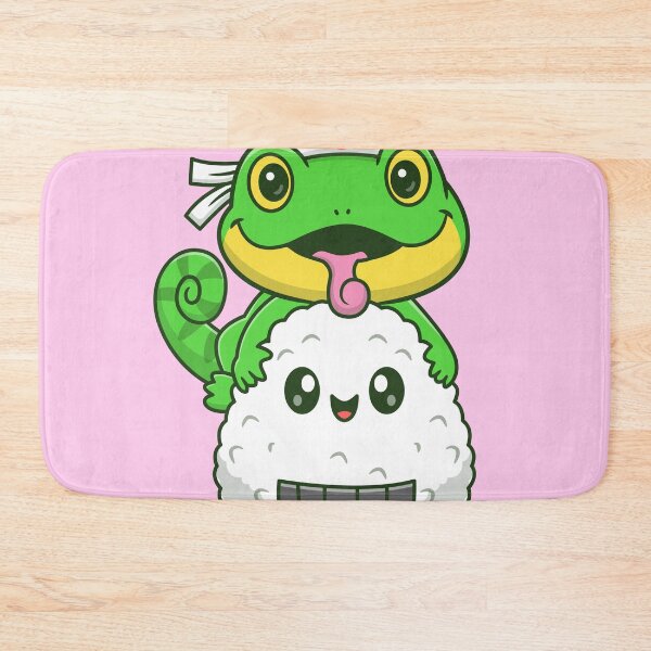 Item preview, Sushi Sorcerer: Cute Chameleon Chef with Onigiri Vector Icon Illustration designed and sold by hjian8219.