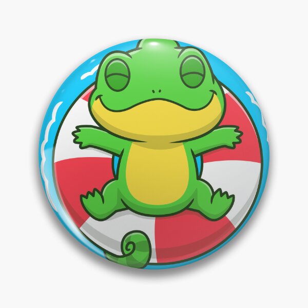 Item preview, Chill Vibes: Cute Chameleon Lounging on Swimming Tires Vector Icon Illustration designed and sold by hjian8219.