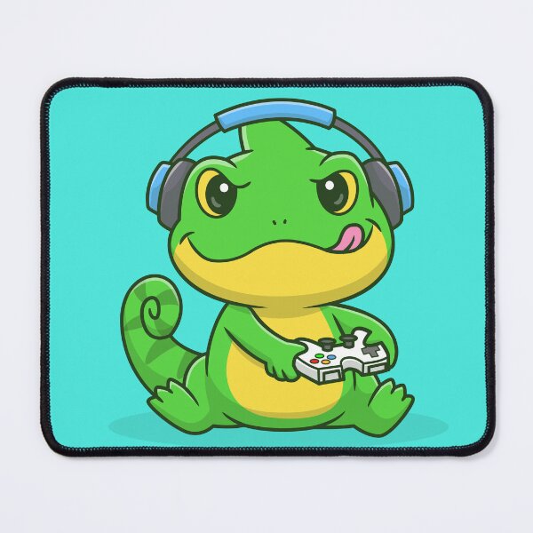 Item preview, GameMaster Chameleon: Cute Chameleon Gaming with Controller Vector Icon Illustration designed and sold by hjian8219.