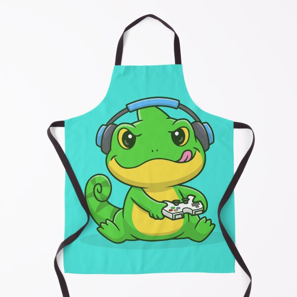 Item preview, GameMaster Chameleon: Cute Chameleon Gaming with Controller Vector Icon Illustration designed and sold by hjian8219.