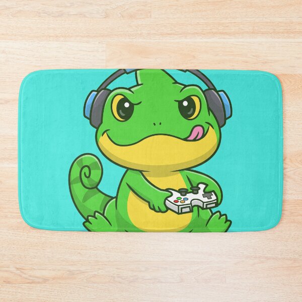 Item preview, GameMaster Chameleon: Cute Chameleon Gaming with Controller Vector Icon Illustration designed and sold by hjian8219.