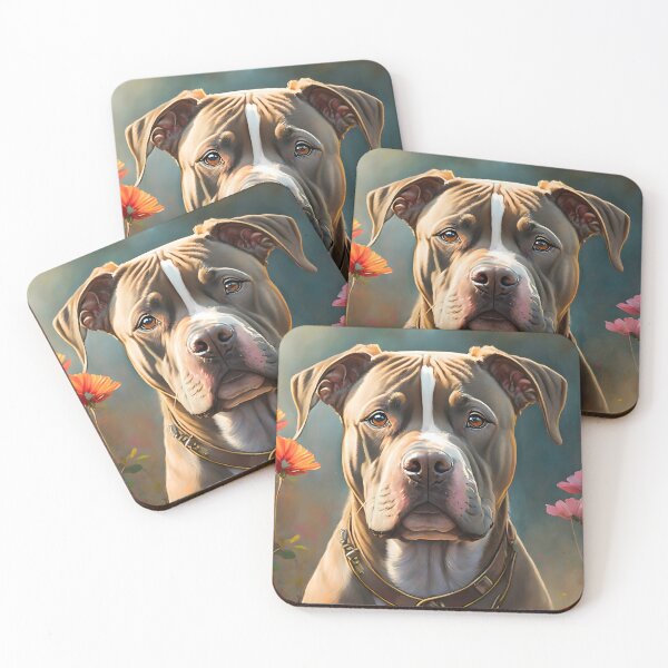 Item preview, Pitbull wearing a heart collar designed and sold by emaotx.