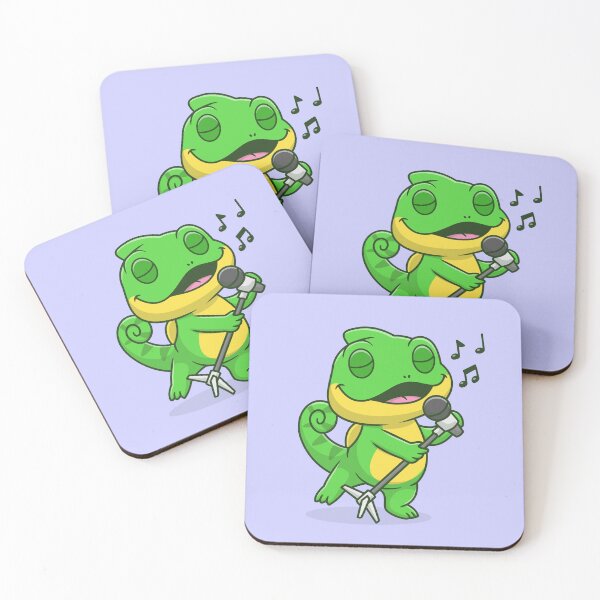 Item preview, Melodic ChMelodic Chameleon: Cute Chameleon Singing with Microphone Vector Icon Illustrationameleon: Cute Chameleon Singing with Microphone Vector Icon Illustration designed and sold by hjian8219.