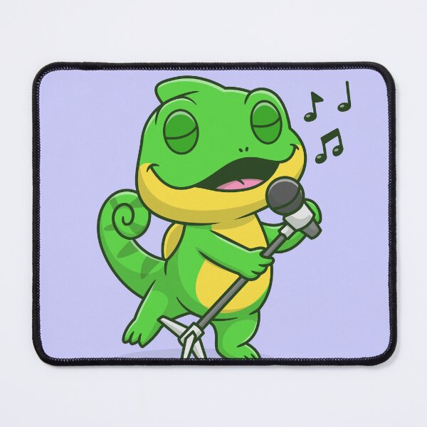 Item preview, Melodic ChMelodic Chameleon: Cute Chameleon Singing with Microphone Vector Icon Illustrationameleon: Cute Chameleon Singing with Microphone Vector Icon Illustration designed and sold by hjian8219.