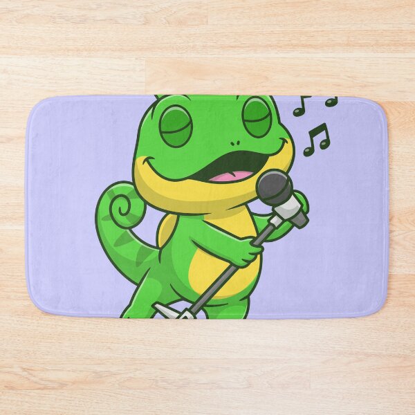 Item preview, Melodic ChMelodic Chameleon: Cute Chameleon Singing with Microphone Vector Icon Illustrationameleon: Cute Chameleon Singing with Microphone Vector Icon Illustration designed and sold by hjian8219.