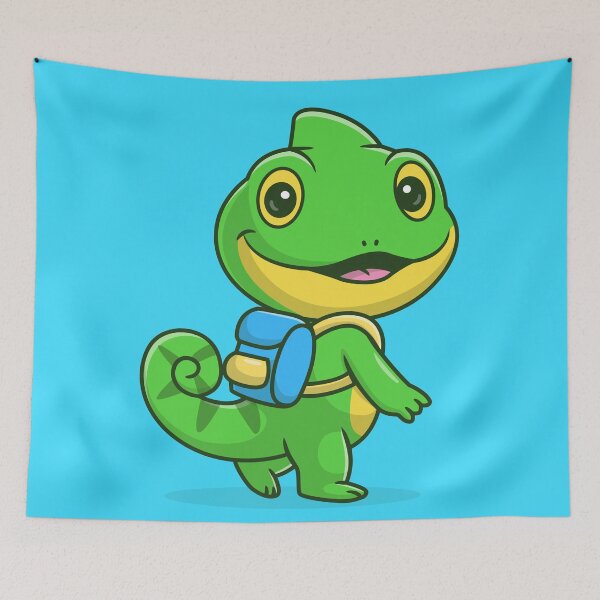 Item preview, Schoolbound Chameleon: Cute Chameleon with Backpack Cartoon Vector Icon Illustration designed and sold by hjian8219.