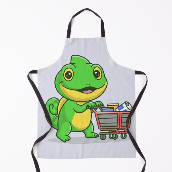 Item preview, Grocery Guru Chameleon: Cute Chameleon with Shopping Trolley Cartoon Vector Icon Illustration designed and sold by hjian8219.