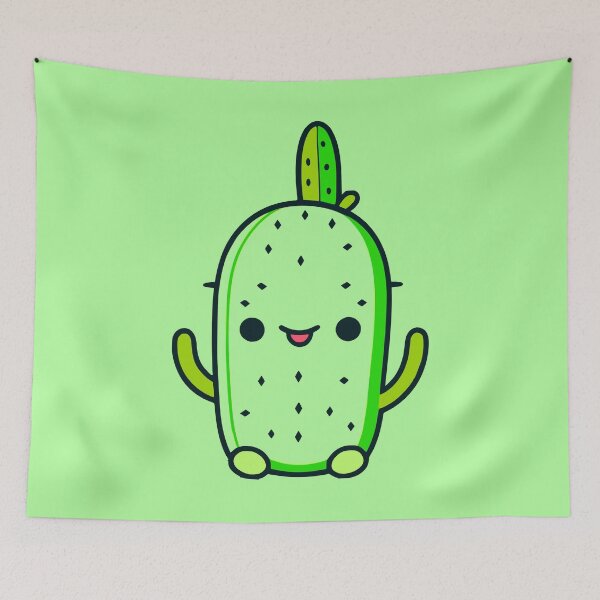 Aperçu de l'œuvre Dessin animé mignon et drôle de cactus vert créée et vendue par JoeStylistic.