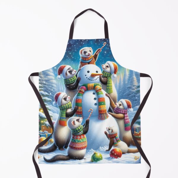 Item preview, Christmas Ferrets Building a snowman designed and sold by Truck Stop One.