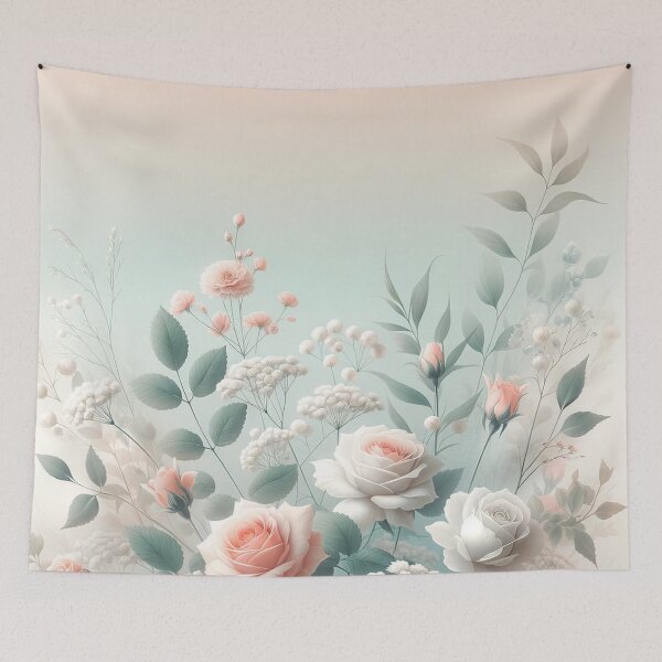 Item preview, Tranquil Roses and Baby's Breath Harmony designed and sold by floraldesigns-v.