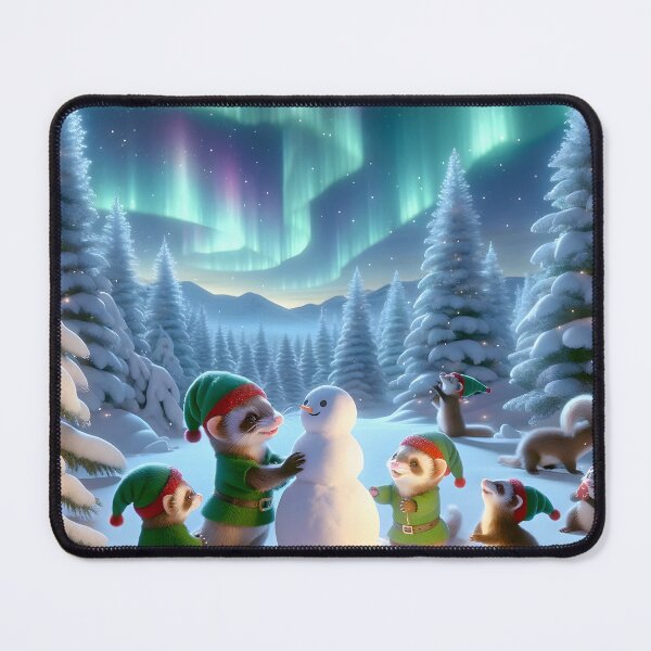 Item preview, Christmas Ferrets Building a snowman designed and sold by Truck Stop One.