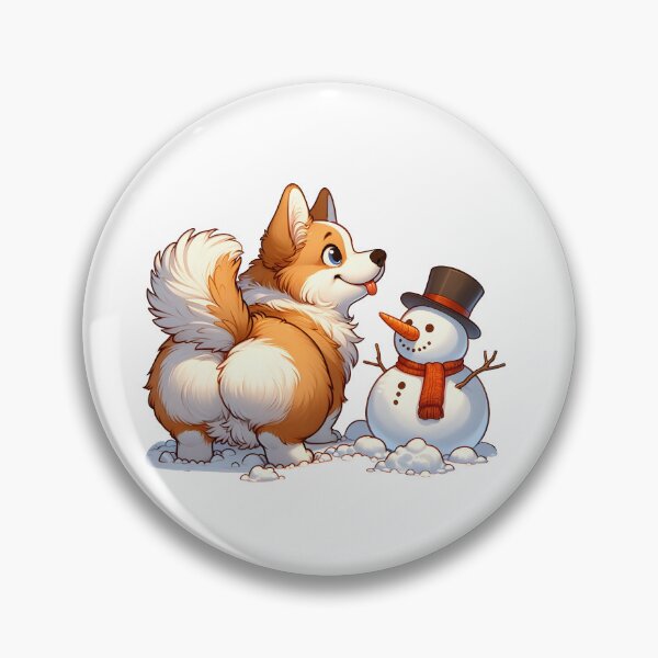 Artikelvorschau, Freche Corgi- und Schneeball-Spielereien entworfen und verkauft von EpicPaws.