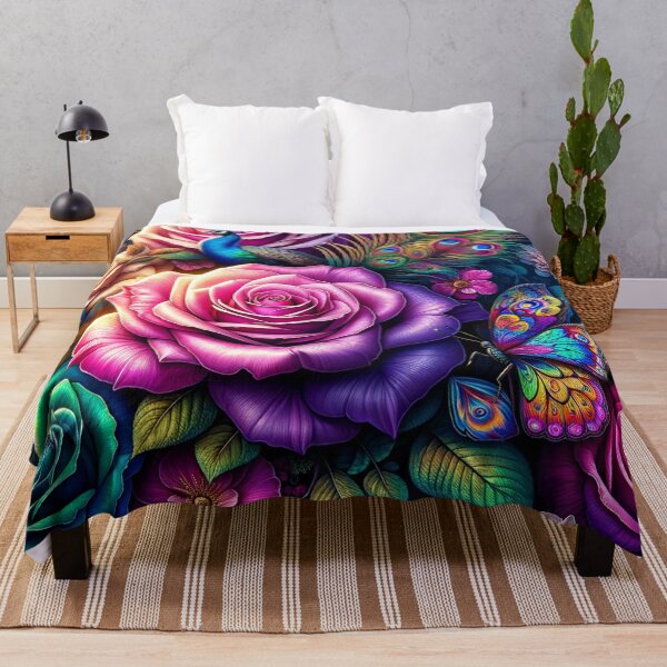 Item preview, Opulent Roses and Butterflies in Fantasy Vivid designed and sold by floraldesigns-v.