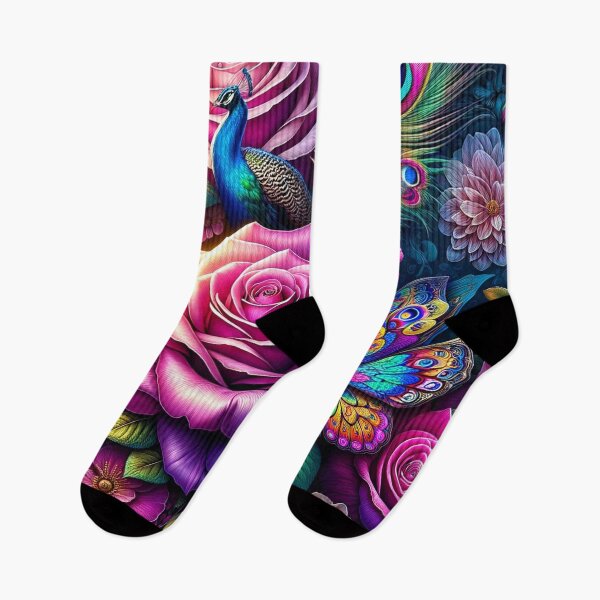 Artikelvorschau, Opulente Rosen und Schmetterlinge in Fantasy Vivid entworfen und verkauft von floraldesigns-v.