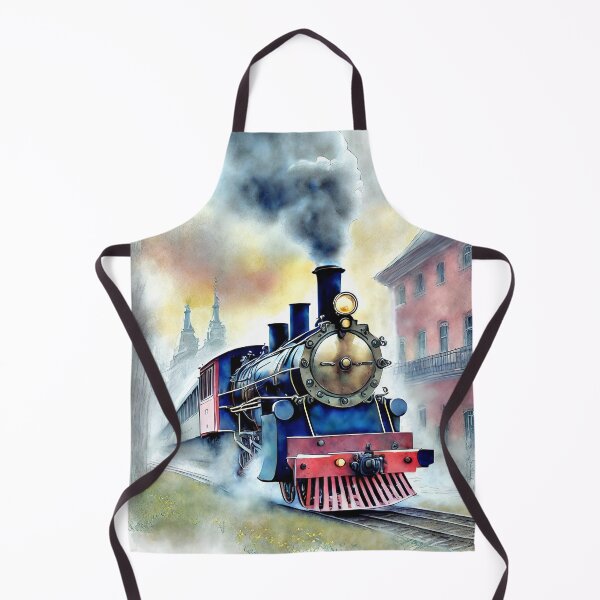 Item preview, A vintage, steam-powered locomotive chugging through a misty, Victorian-era city designed and sold by Westcoast Kids.