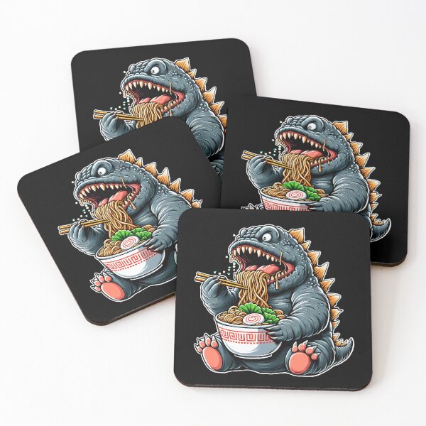 Item preview, Cute Godzilla eating Ramen designed and sold by melvtec.
