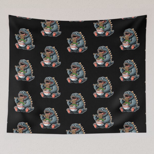 Item preview, Cute Godzilla eating Ramen designed and sold by melvtec.