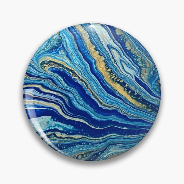 Item preview, Blue, gold and white pour using a marble  designed and sold by Hmelliger.