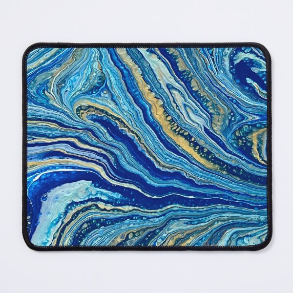 Item preview, Blue, gold and white pour using a marble  designed and sold by Hmelliger.