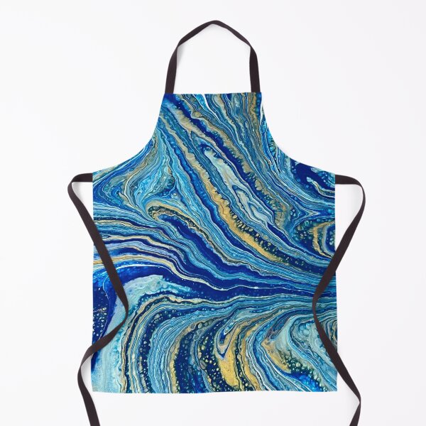 Item preview, Blue, gold and white pour using a marble designed and sold by Hmelliger.