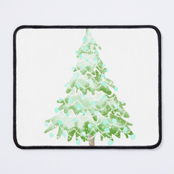Item preview, Watercolor Christmas Tree covered in snow, light colors, delicate green and blue. designed and sold by My-fake-places.