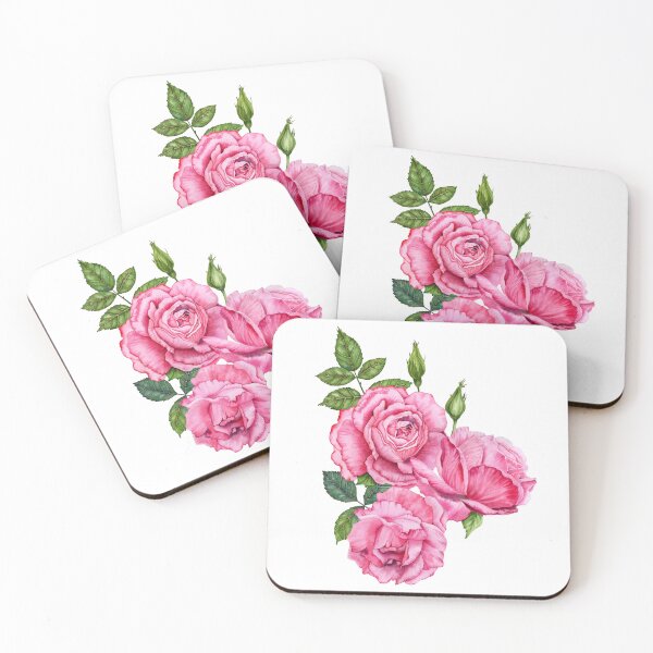 Item preview, Luxurious Pink Roses with Green Leaves designed and sold by SvettyArt.
