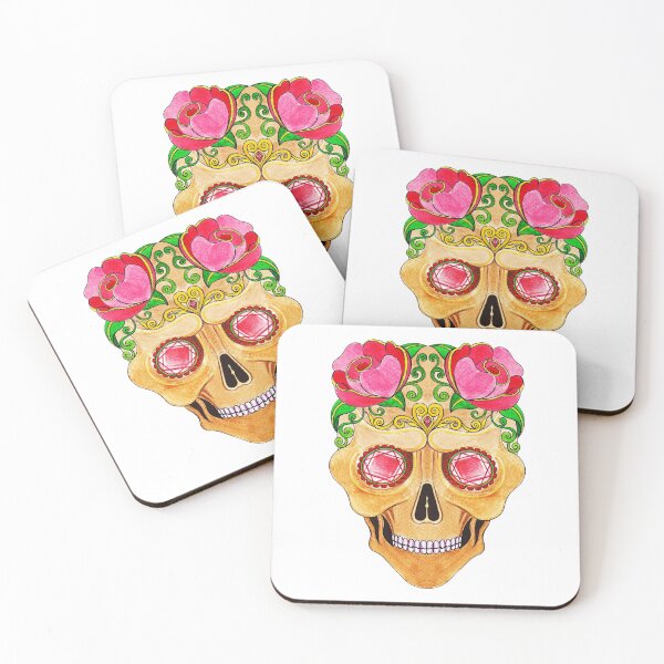 Item preview, Sugarskull fancy vintage and ruby day of the dead hand painting. designed and sold by Jiwsurreal.