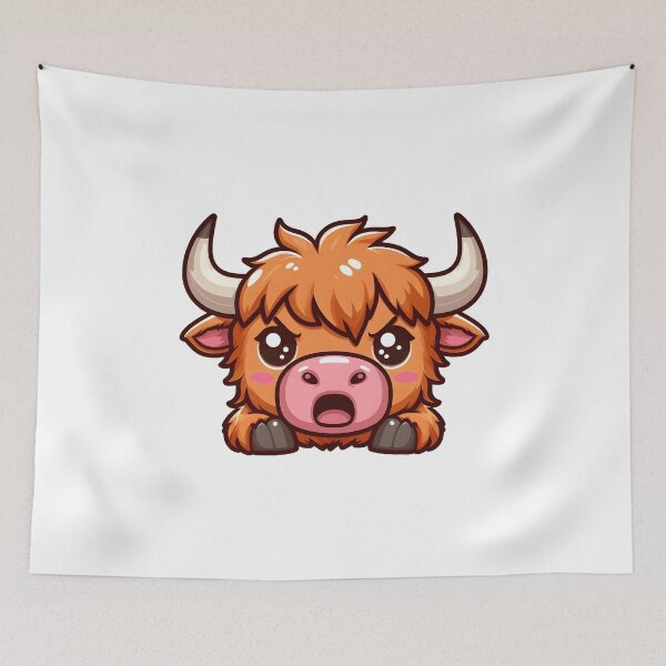 Item preview, Cute Angry Highland Cow designed and sold by DeeGeeArrt.
