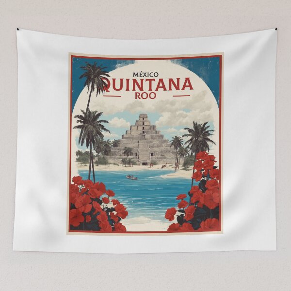 Item preview, Quintana Roo Mexico Vintage Poster Tourism designed and sold by TravelersGems.