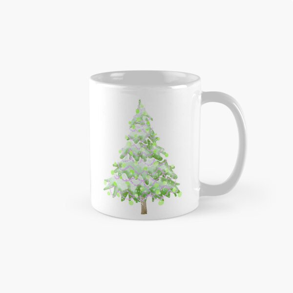 Item preview, Watercolor Christmas Tree covered in snow, light colors, delicate green and lilac. designed and sold by My-fake-places.