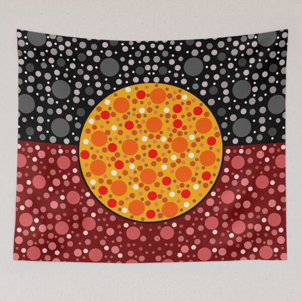 Item preview, Aboriginal australian flag dot art designed and sold by Quacktails.