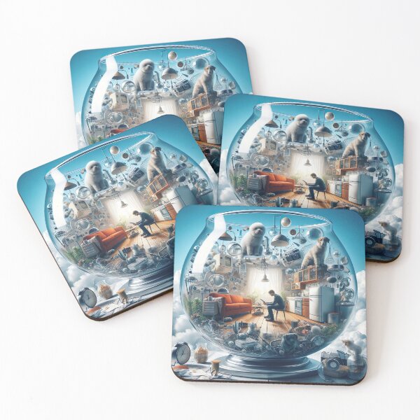 Item preview, "Whimsical Home Comfort: Sitting in a Transparent Cup Graphic" designed and sold by Huycao211.