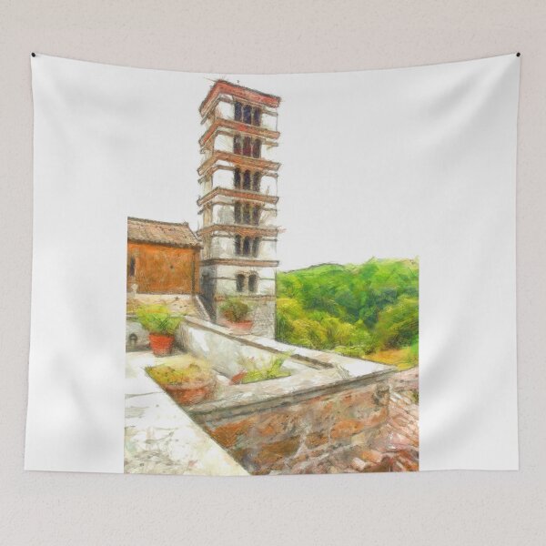 Item preview, Foreshortening with bell tower and wood designed and sold by Giuseppe Cocco.
