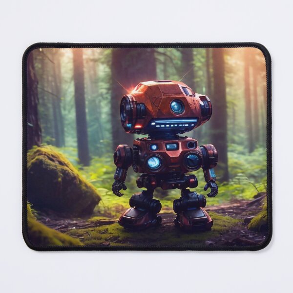 Item preview, Rusty robot in a dense forest designed and sold by m-y-A-I-A-R-T-.