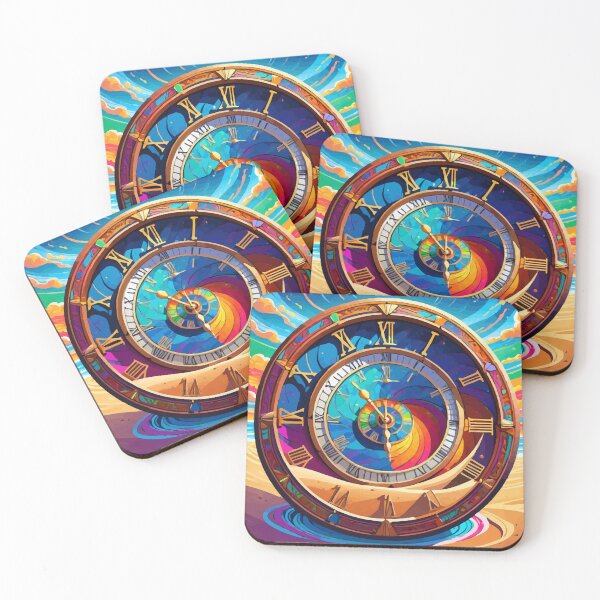 Item preview, Fantasy colorful clock through the sands of time designed and sold by clon-dot-net.