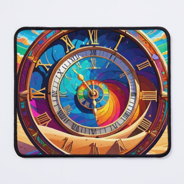 Item preview, Fantasy colorful clock through the sands of time designed and sold by clon-dot-net.