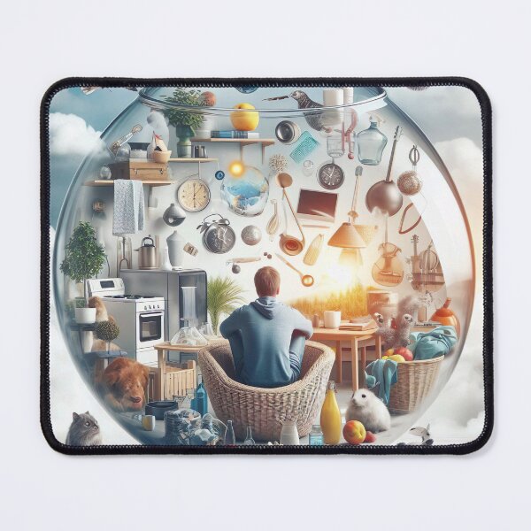 Item preview, "Whimsical Home Comfort: Sitting in a Transparent Cup Graphic" designed and sold by Huycao211.