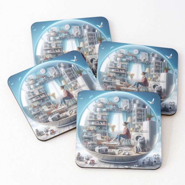 Item preview, "Whimsical Home Comfort: Sitting in a Transparent Cup Graphic" designed and sold by Huycao211.